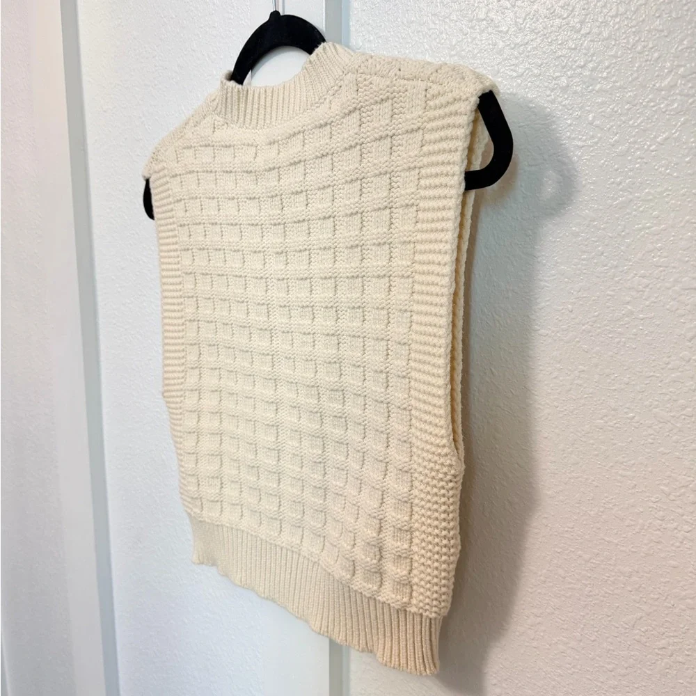 NWOT Madewell Cream Knit Sweater Size Small - Picture 10 of 16